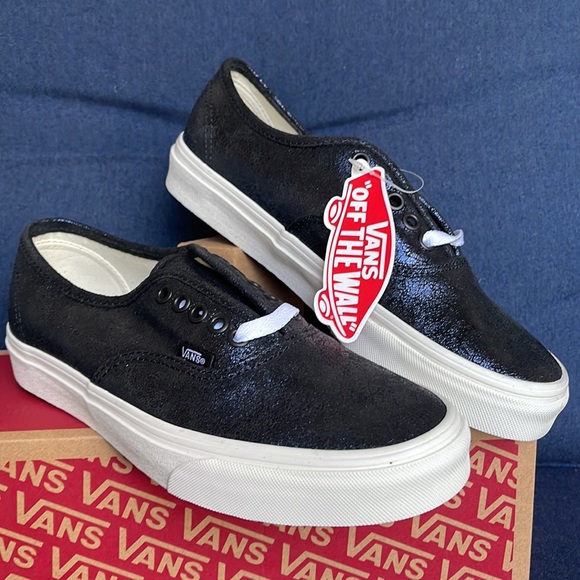 Vans Authentic Cracked Leather Black / Blue Men’s - Picture 6 of 16